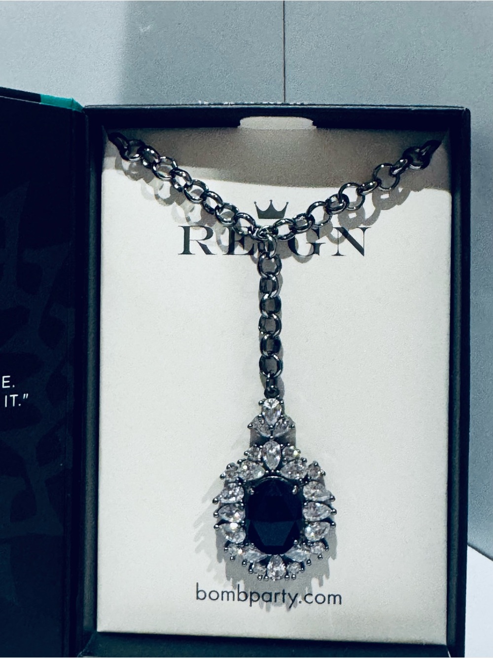 Bomb Party BP REIGN Collection Necklace ‘Captivated Reign’ with Sapphire lab gem